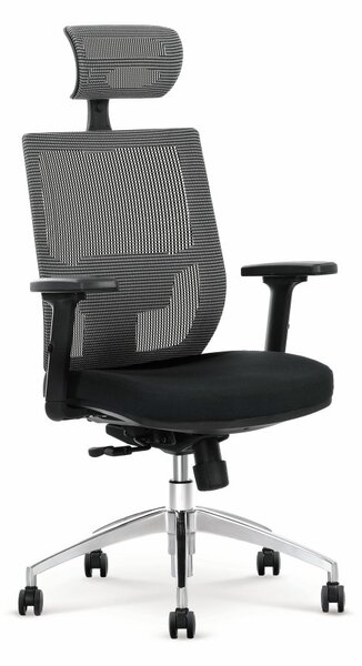 Kancelárska ergonomická stolička ADMIRAL — čierna / sivá