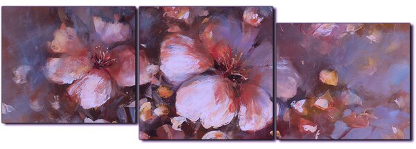 Obraz na plátne - Kvet mandlí, reprodukcia ručnej maľby - panoráma 5273FE (90x30 cm)