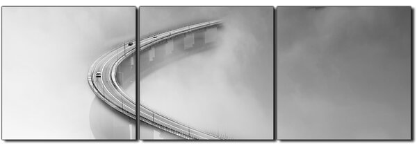 Obraz na plátne - Most v hmle - panoráma 5275QB (90x30 cm)
