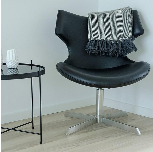 Dizajnová stolička Khloe, čierna koženka