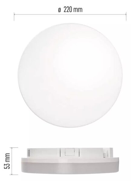 Biele LED stropnénástenné svítidlo Tori s pohybovým snímačom 15W IP54 – LED lustre a svietidlá > LED stropné svietidlá > LED stropné svietidlá