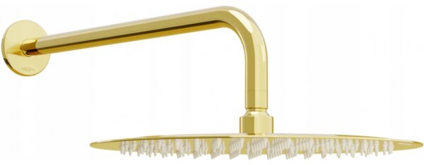 Mexen Slim dažďová sprcha 30 cm s ramenom sprchy, zlatá - 79230211-50