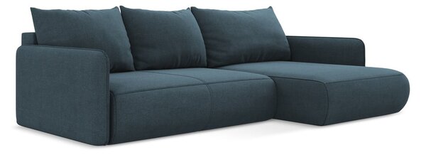 Modrá rozkladacia/s úložným priestorom rohová pohovka (pravý roh) Nanea – Makamii