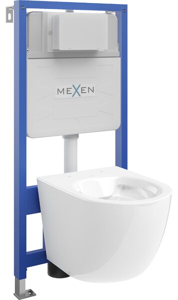 Mexen podomietková WC súprava rám Fenix Slim s WC misou Lena, biely lesk - 6103322XX00