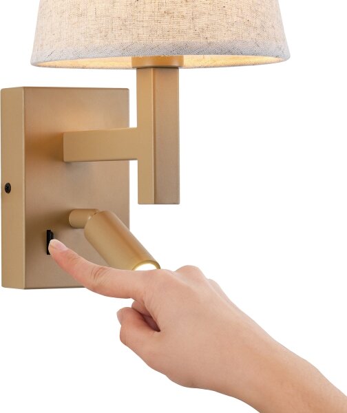 Brilagi - LED Nástenná lampa DEYA 1xE14/40W/230V + LED/3W ľan/zlatá