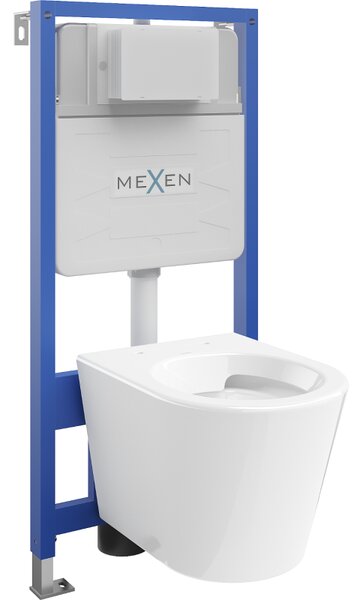 Mexen set podomietkový WC rám Fenix Slim s WC misou Rico, biely lesk - 6103372XX00