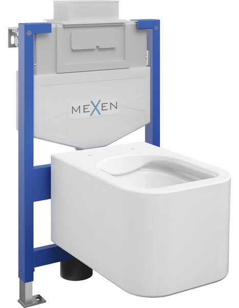 Mexen sada podomietková WC rám Fenix XS-U s WC misou Elis, biely lesk - 6853391XX00