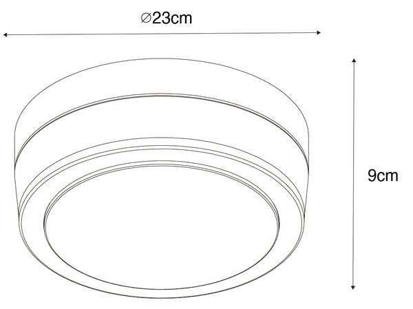 Moderné vonkajšie stropné svietidlo oceľ 23 cm IP44 - Flavi
