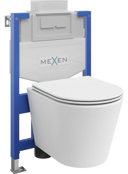 Mexen podomietkový WC set rám Fenix XS-U s WC mísou Rico a pomaly padacou doskou, biely mat - 68530724001
