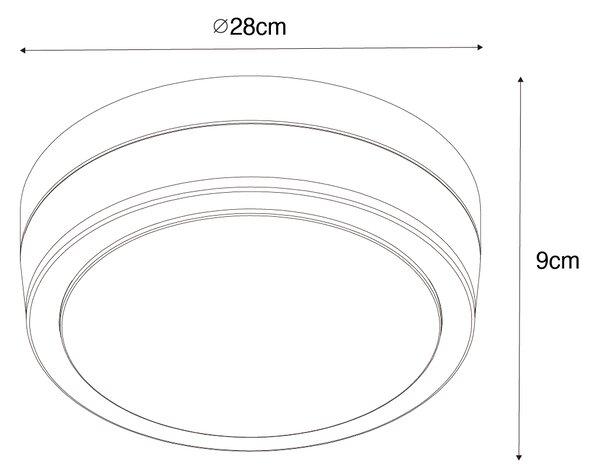 Moderné vonkajšie stropné svietidlo čierne 28 cm IP44 - Flavi