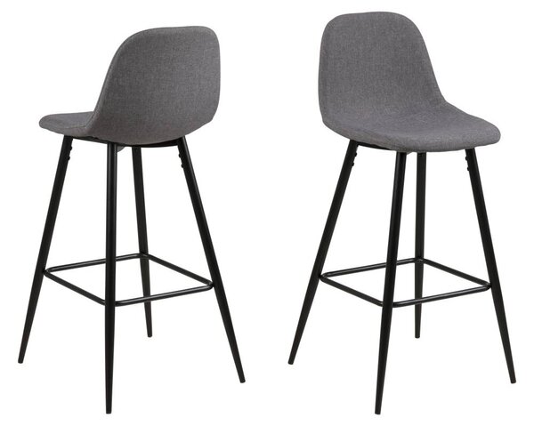 Dizajnová barová stolička Nayeli, svetlo šedá a čierna 91 cm -