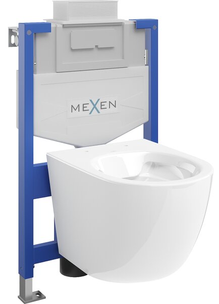 Mexen podomietkový WC set stelaž Fenix XS-U s WC misou Lena, biely lesk - 6853322XX00