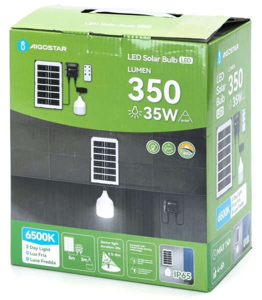 Aigostar - LED Solárny luster so senzorom LED/35W/12V 3000 mAh 6500K pr. 10 cm