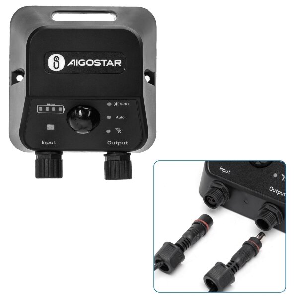 Aigostar - LED solárne stropné svietidlo so senzorom LED/3,7V 3000 mAh IP65 + diaľkové ovládanie