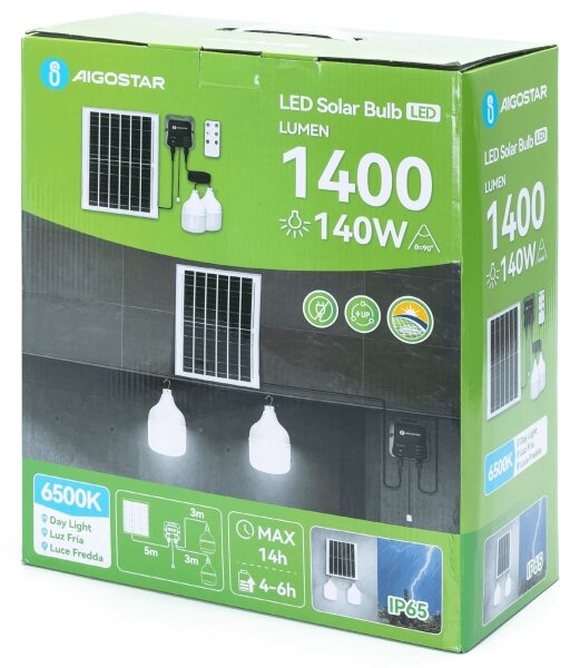 Aigostar - LED Solárny luster 2xLED/70W/12V 12000 mAh 6500K pr. 12 cm