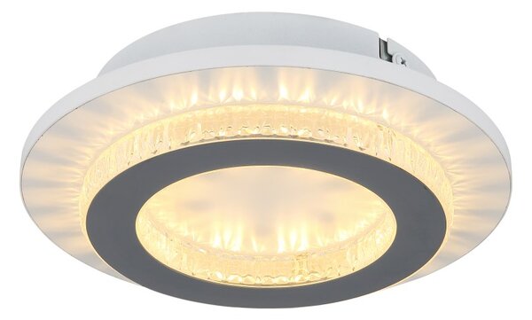 GLOBO 48042-12W JAYDEN stropné svietidlo D200mm LED 12W 1400/470lm 3000+4000+6500K biela, krištáľový efekt