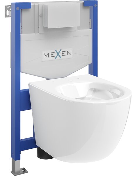 Mexen podomietkový set WC rám Fenix XS-F s WC miskou Lena, biely lesk - 6803322XX00
