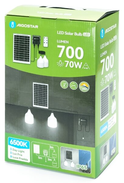 Aigostar - LED Solárny luster 2xLED/35W/12V 6000 mAh 6500K pr. 10 cm
