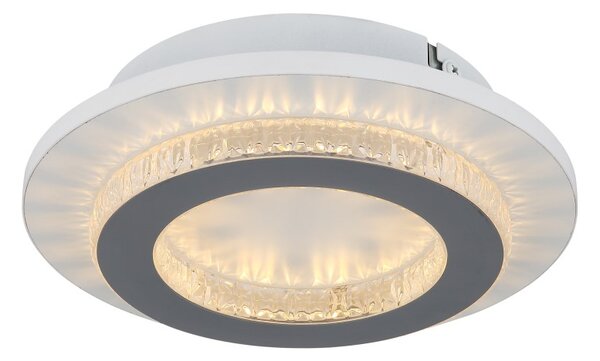GLOBO 48042-12W JAYDEN stropné svietidlo D200mm LED 12W 1400/470lm 3000+4000+6500K biela, krištáľový efekt