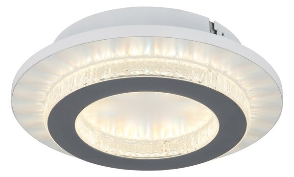 GLOBO 48042-12W JAYDEN stropné svietidlo D200mm LED 12W 1400/470lm 3000+4000+6500K biela, krištáľový efekt