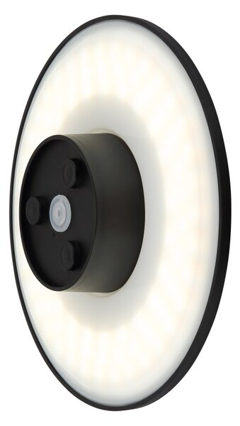 GLOBO 34314S LAMONT vonkajšie nástenné svietidlo D252mm LED 15W 1600/1200lm 3000+4000+6000K IP44 čierna
