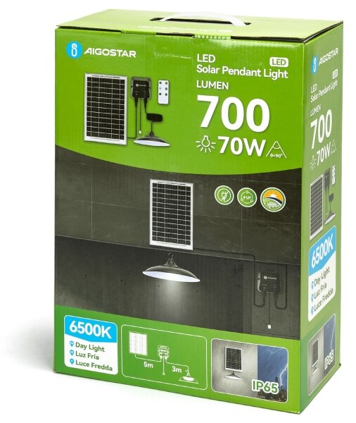 Aigostar - LED Solárny luster LED/70W/12V 6000 mAh 6500K pr. 23,5 cm