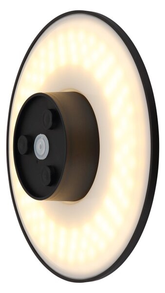 GLOBO 34314S LAMONT vonkajšie nástenné svietidlo D252mm LED 15W 1600/1200lm 3000+4000+6000K IP44 čierna
