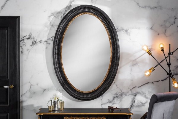 Nástenné zrkadlo Kathleen 135 cm čierno - zlaté