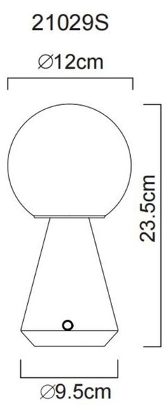 GLOBO 21029S SORA dotyková stolná lampička V235mm LED 1,5W 160/140lm 3000+4500+6500K IP41 čierna, opálová, USB Cable incl
