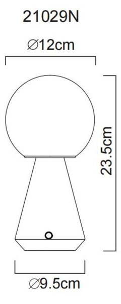 GLOBO 21029N SORA dotyková stolná lampička V235mm LED 1,5W 160/140lm 3000+4500+6500K IP41 nikel, opálová, USB Cable incl