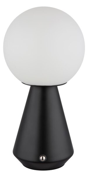 GLOBO 21029S SORA dotyková stolná lampička V235mm LED 1,5W 160/140lm 3000+4500+6500K IP41 čierna, opálová, USB Cable incl