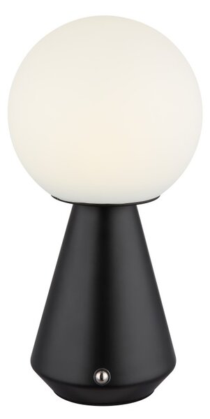 GLOBO 21029S SORA dotyková stolná lampička V235mm LED 1,5W 160/140lm 3000+4500+6500K IP41 čierna, opálová, USB Cable incl
