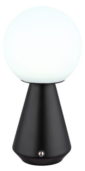 GLOBO 21029S SORA dotyková stolná lampička V235mm LED 1,5W 160/140lm 3000+4500+6500K IP41 čierna, opálová, USB Cable incl