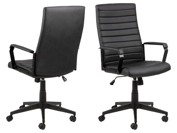 Kancelárska stolička Triston čierna koženka
