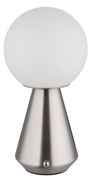 GLOBO 21029N SORA dotyková stolná lampička V235mm LED 1,5W 160/140lm 3000+4500+6500K IP41 nikel, opálová, USB Cable incl