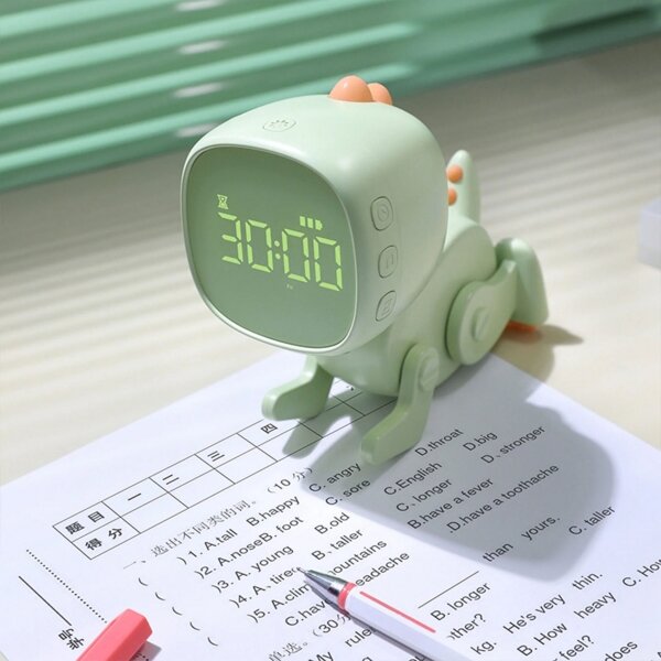 LED Stmievateľná detská nočná lampička s budíkom ROBOT LED/1W/5V 1200 mAh