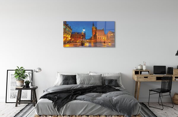 Obraz na akrylátovom skle Gdańsk staré mesto v noci kostol 100x50 cm 2 Prívesky