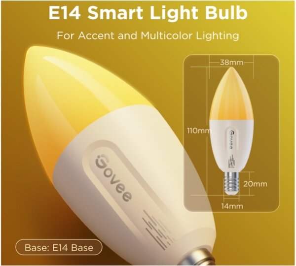 SADA 2x LED RGBWW Stmievateľná žiarovka E14/5W/230V 2700-6500K Wi-Fi - Govee