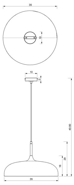 Brilagi - Luster na lanku ABRAHAM 1xE27/60W/230V pr. 35 cm biela