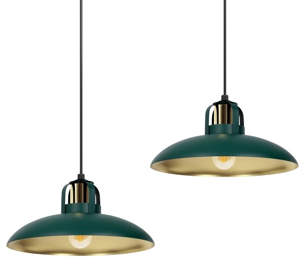Luster na lanku FELIX 2xE27/60W/230V zelená