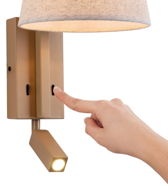 Brilagi - LED Nástenná lampa RAYA 1xE14/40W/230V + LED/3W ľan/béžová