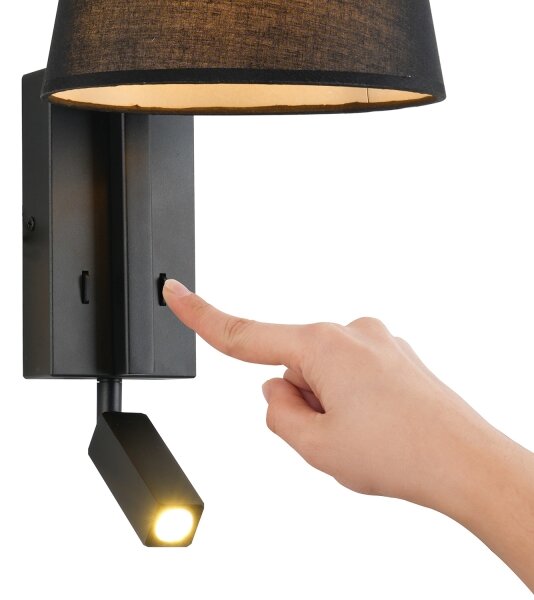Brilagi - LED Nástenná lampa RAYA 1xE14/40W/230V + LED/3W čierna