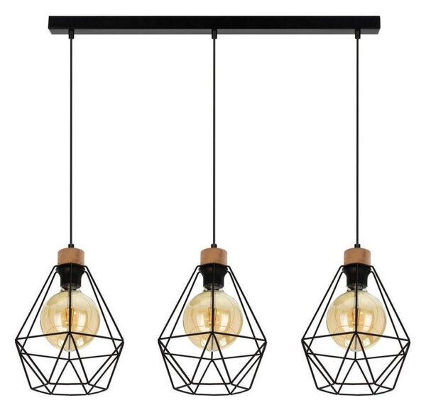 Spot-Light 21822304-Luster na lanku DIAMENT 3xE27/60W/230V dub