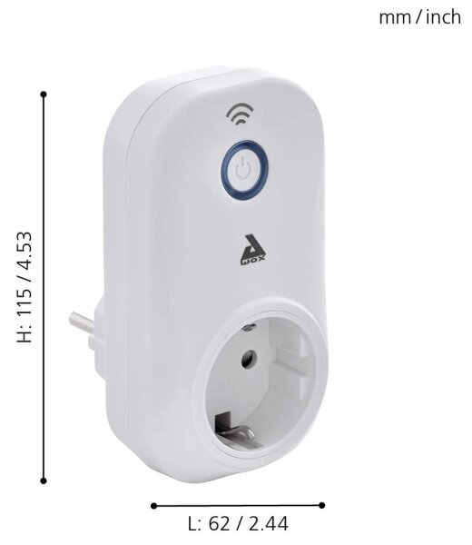 Eglo 97476 - Inteligentná zásuvka Connect plug 2300W SCHUKO