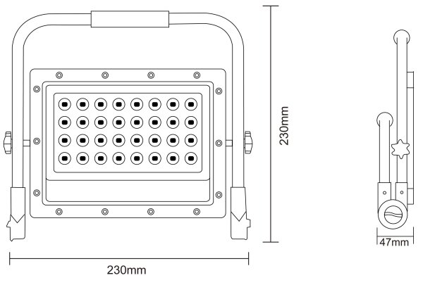 LED reflektor so stojanom LED/50W/230V 5000K IP65 oranžový