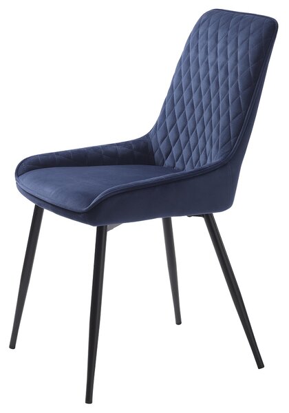 Dizajnová jedálenská stolička Dana modrý zamat