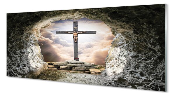 Sklenený obraz Cave ľahký cross Jesus 100x50 cm 2 Prívesky