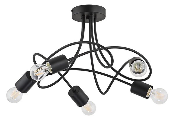 Prisadený luster TARGO 5xE27/15W/230V čierna