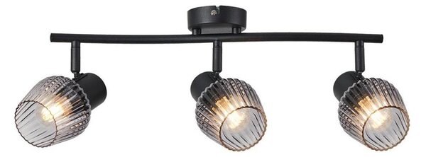 Prezent 14102 - Bodové svietidlo OASIS 3xE27/60W/230V čierna/dymová