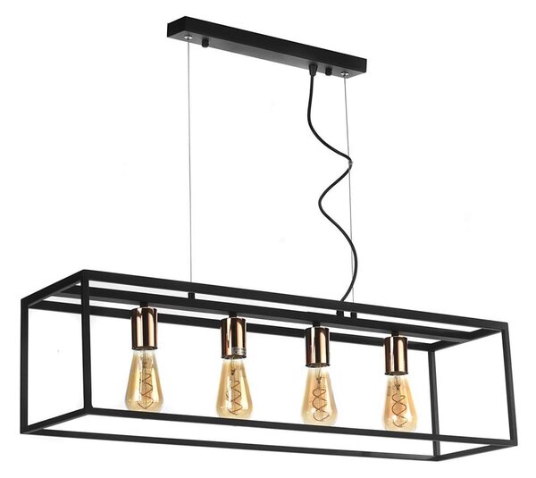 ONLI - Luster na lanku FLOKI 4xE27/15W/230V čierna/medená